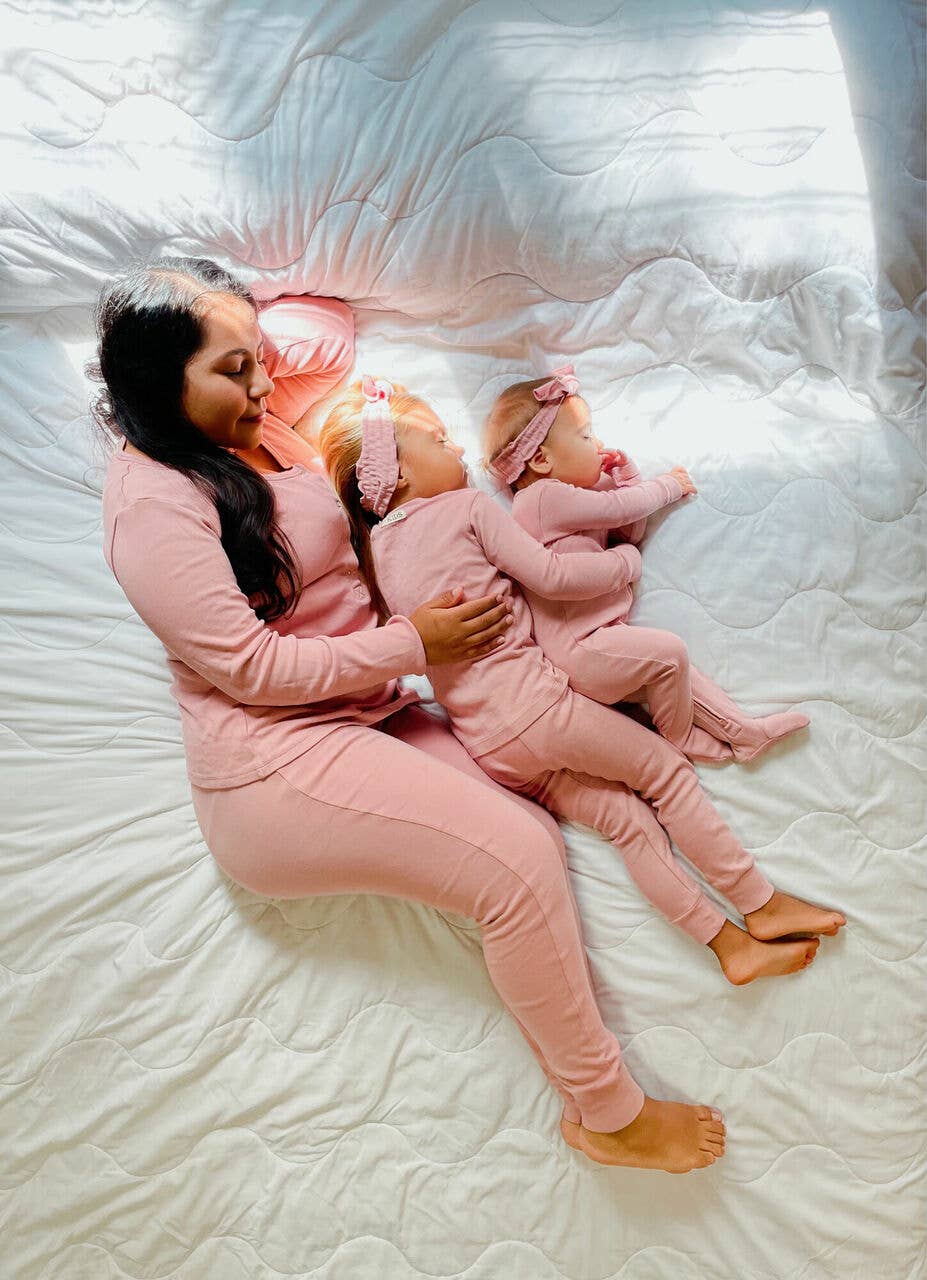 Kids' Organic L-Sleeve PJ Set in Mauve