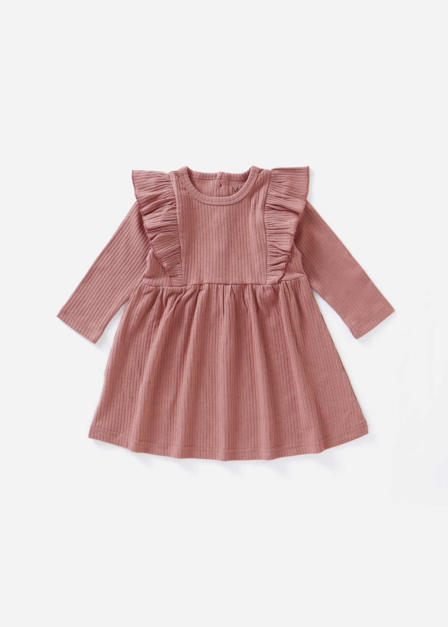 Ribbed Flutter Dress | Vintage Rose