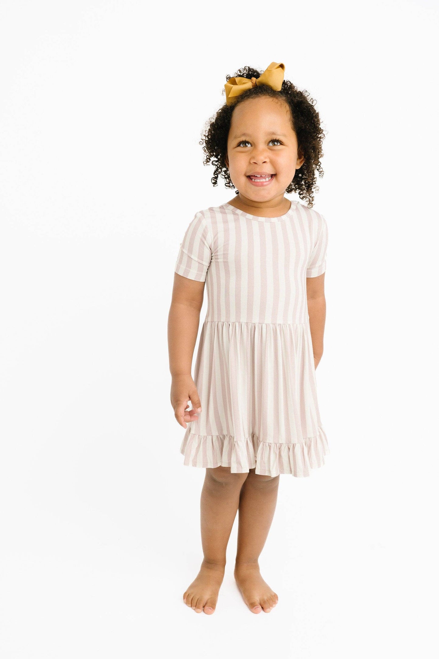 Blush Stripe Short Sleeve Bamboo Dress