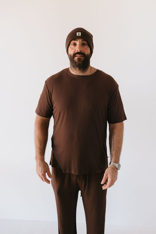 Men's Bamboo Short Sleeve Pajama | Coffee Bean