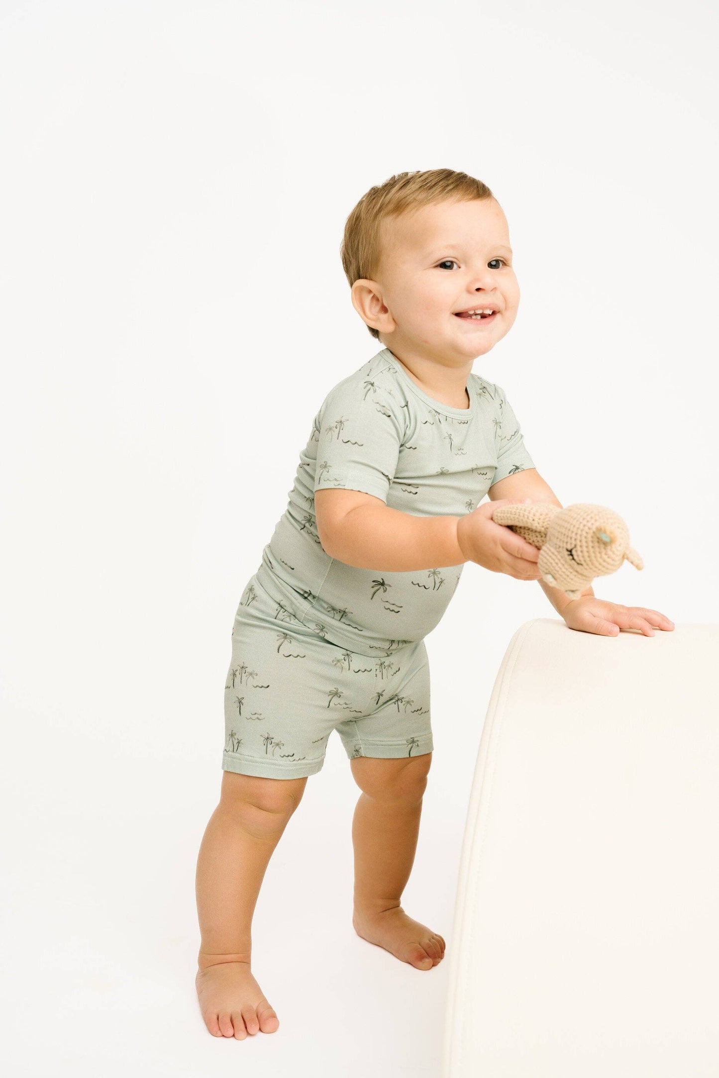 Palm Breeze Bamboo Shorts Set