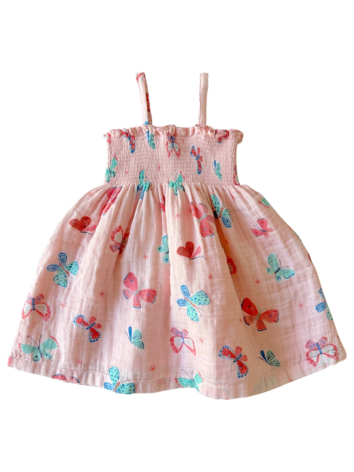 Whimsical Butterflies / Muslin Smocked Tube Dress