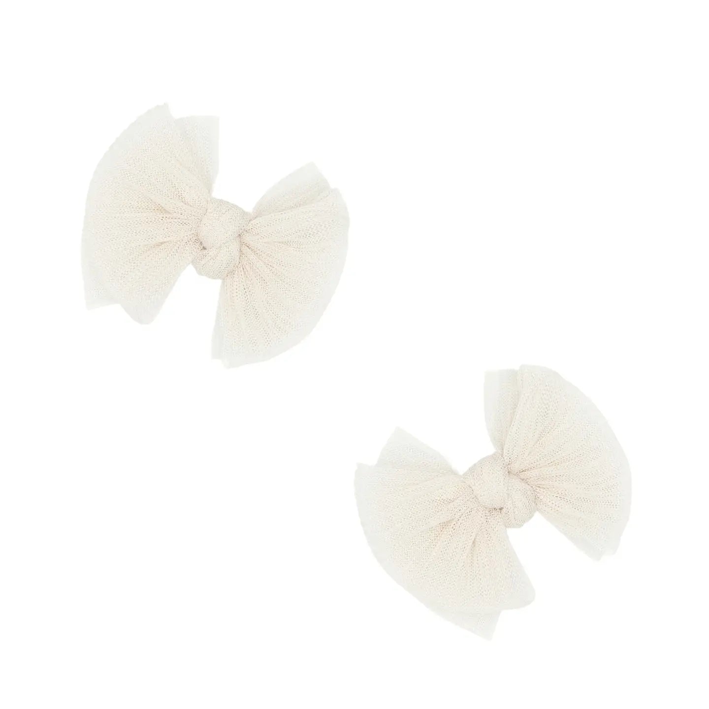 2 Pack Tulle Clips - Pleated Oatmeal