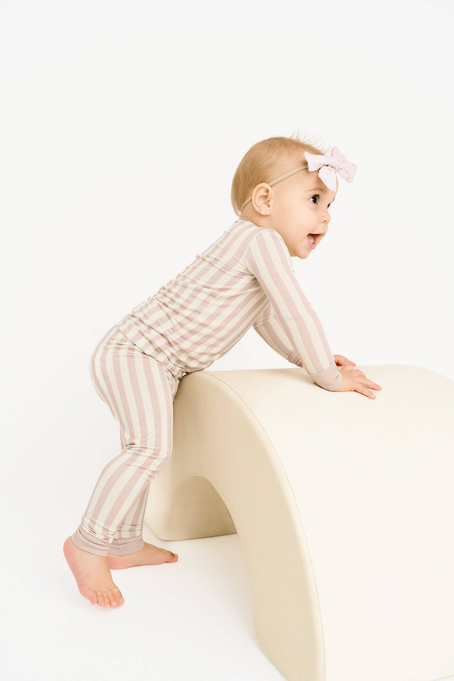 Blush Stripe Bamboo Set