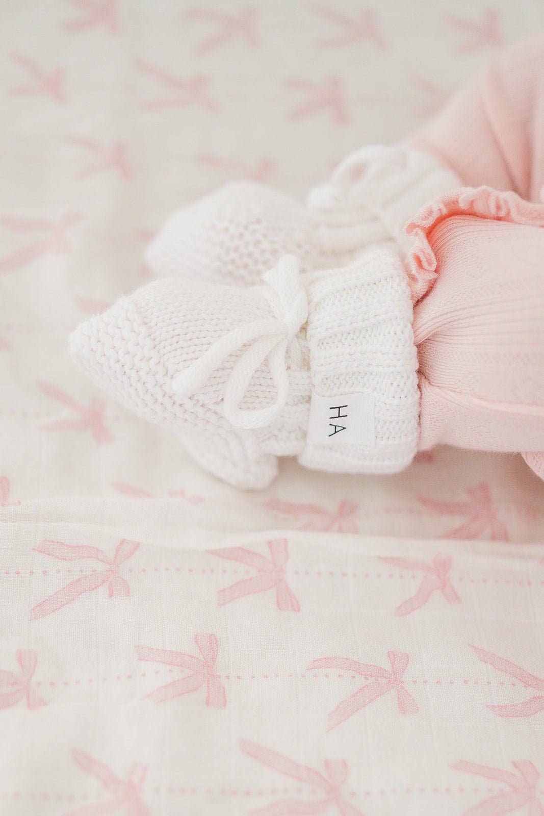 Organic Knit Booties - White