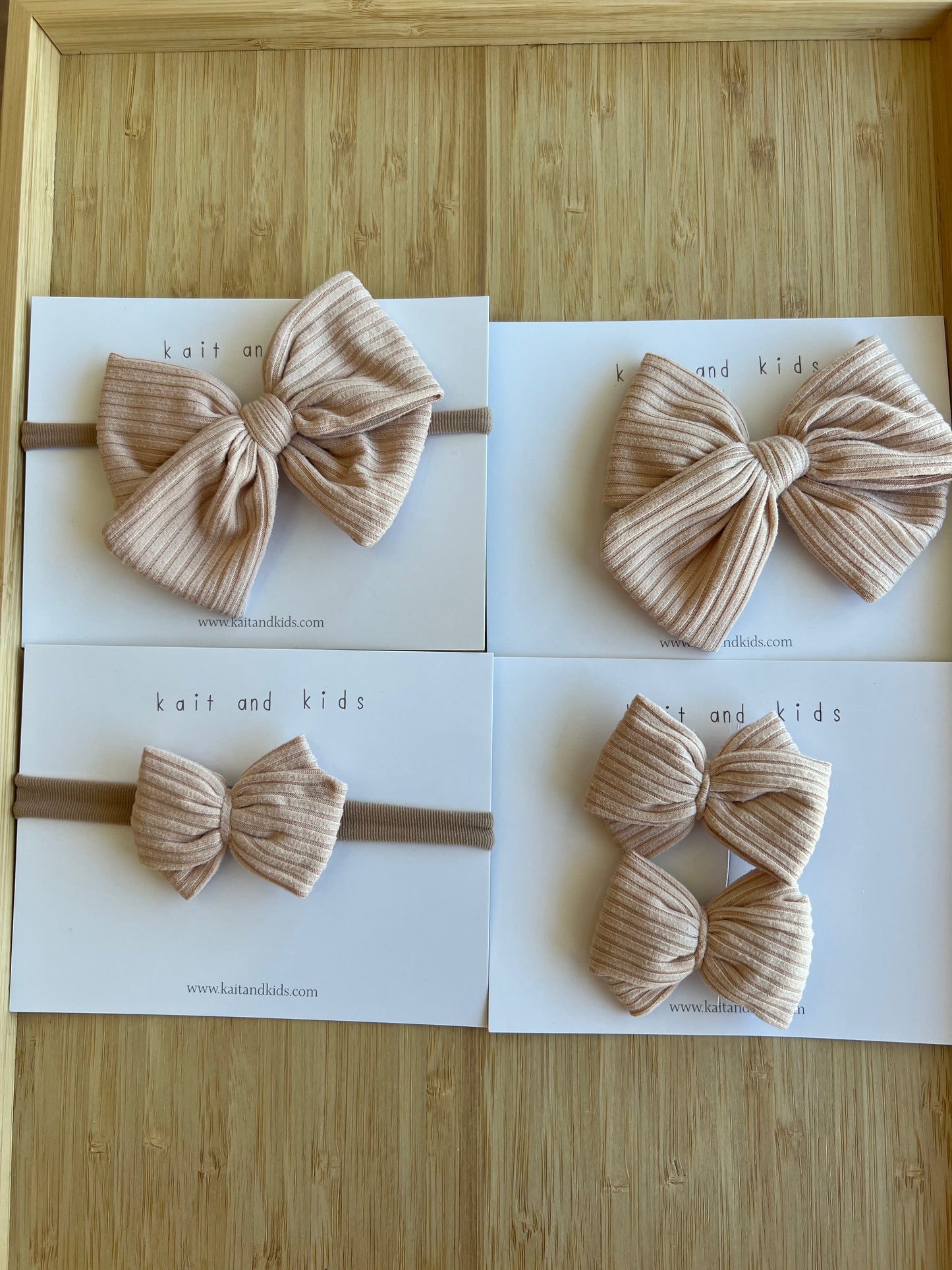 Kait and Kids Bows - Ribbed Peach