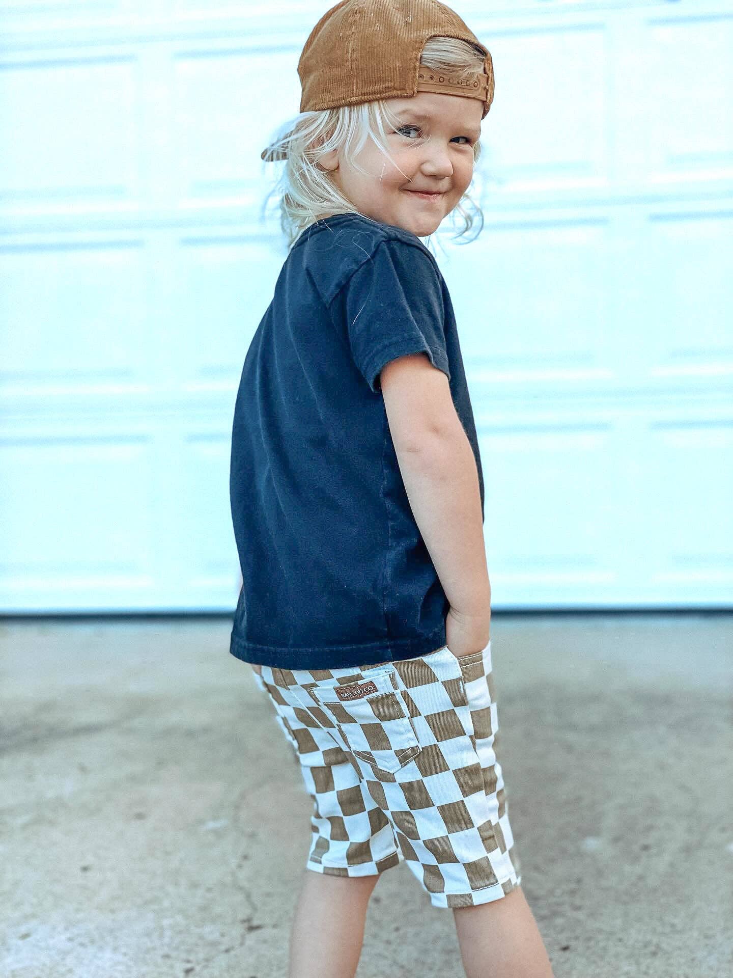 DENIM SHORTS - CHECKERS