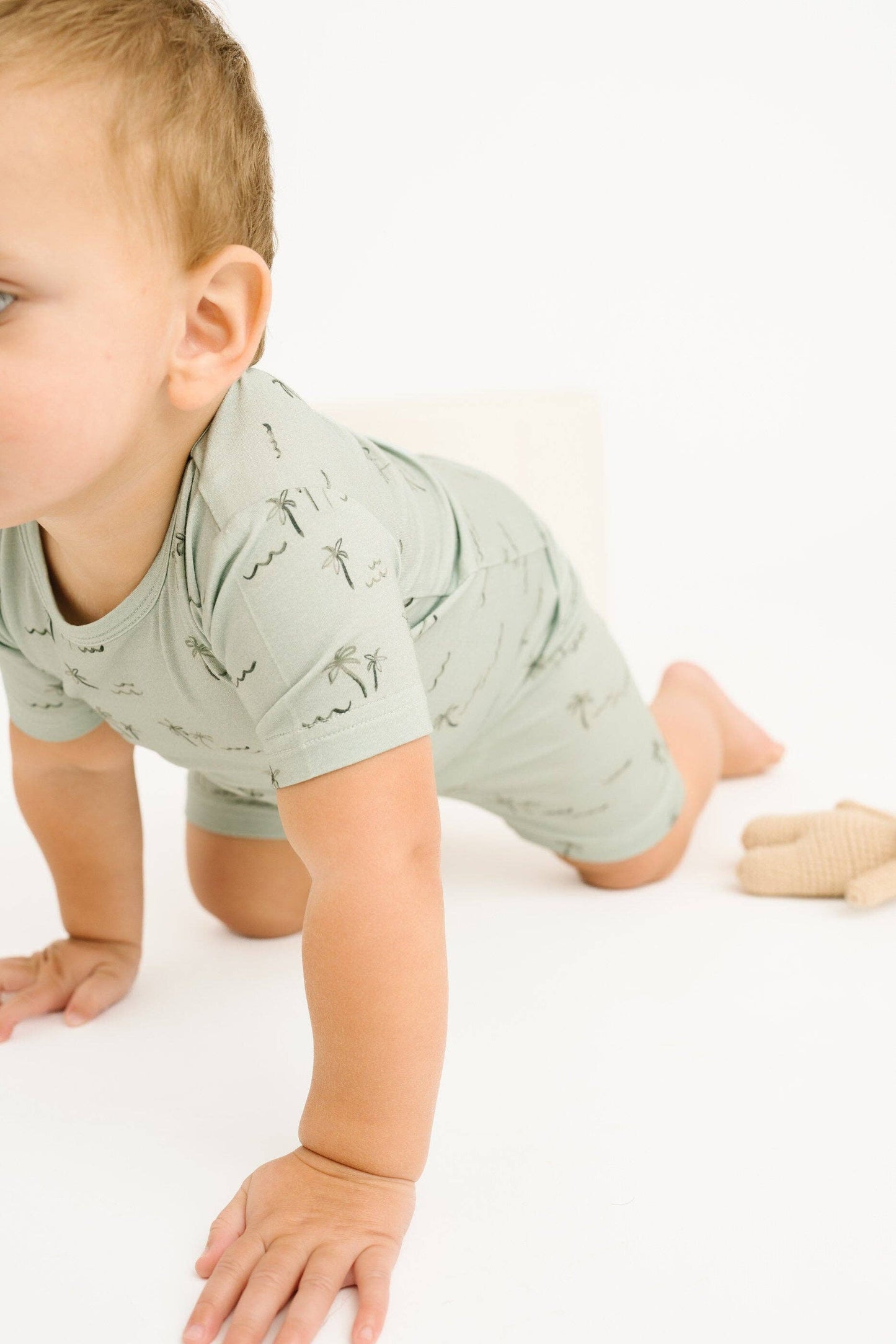 Palm Breeze Bamboo Shorts Set