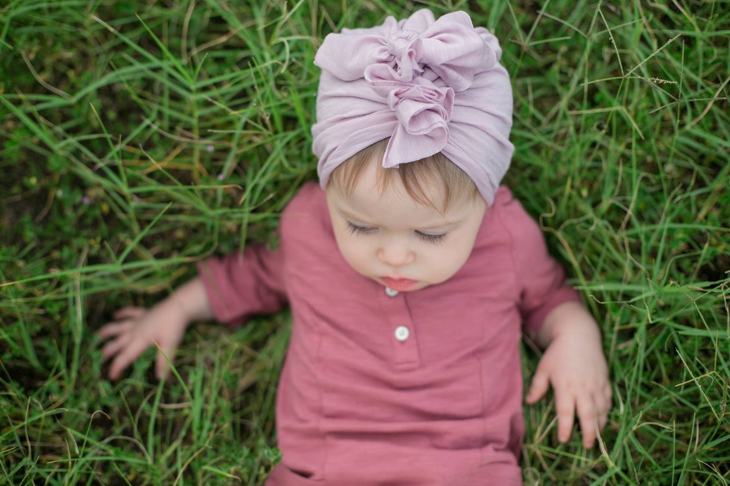 Vintage Head Wrap Hat - Mauve Blush