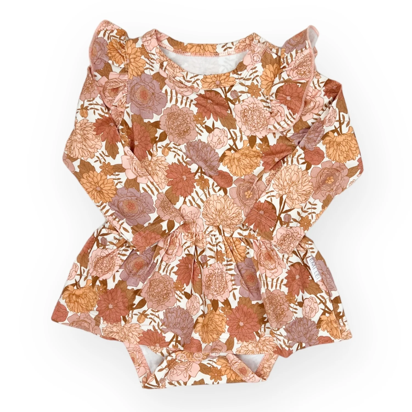 Bamboo Long Sleeve Skirted Romper - Boho Floral