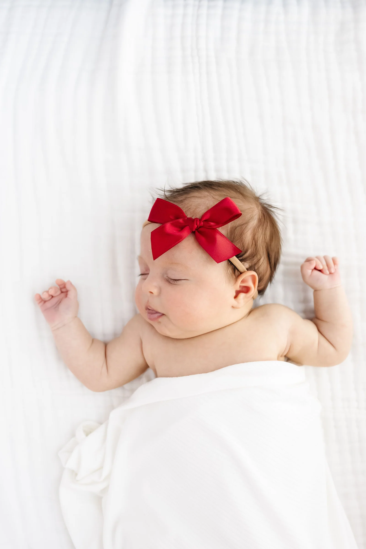 Satin Bow- Ruby Headband