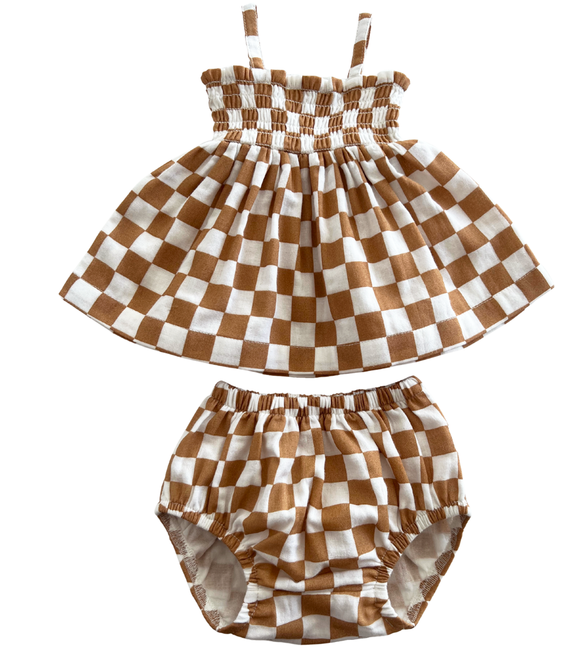 Sundae Checkerboard / Organic Smocked Set