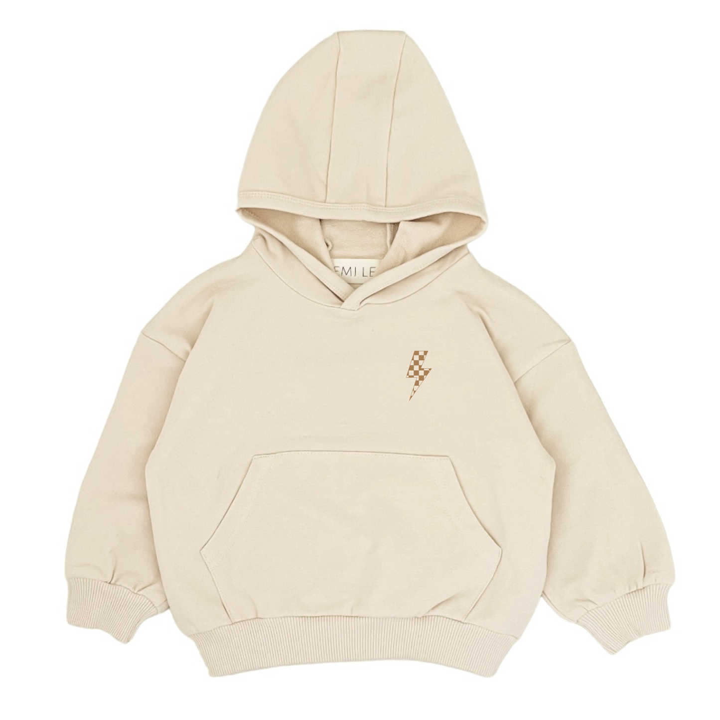 Everyday Hoodie in Cream | Checker Bolt