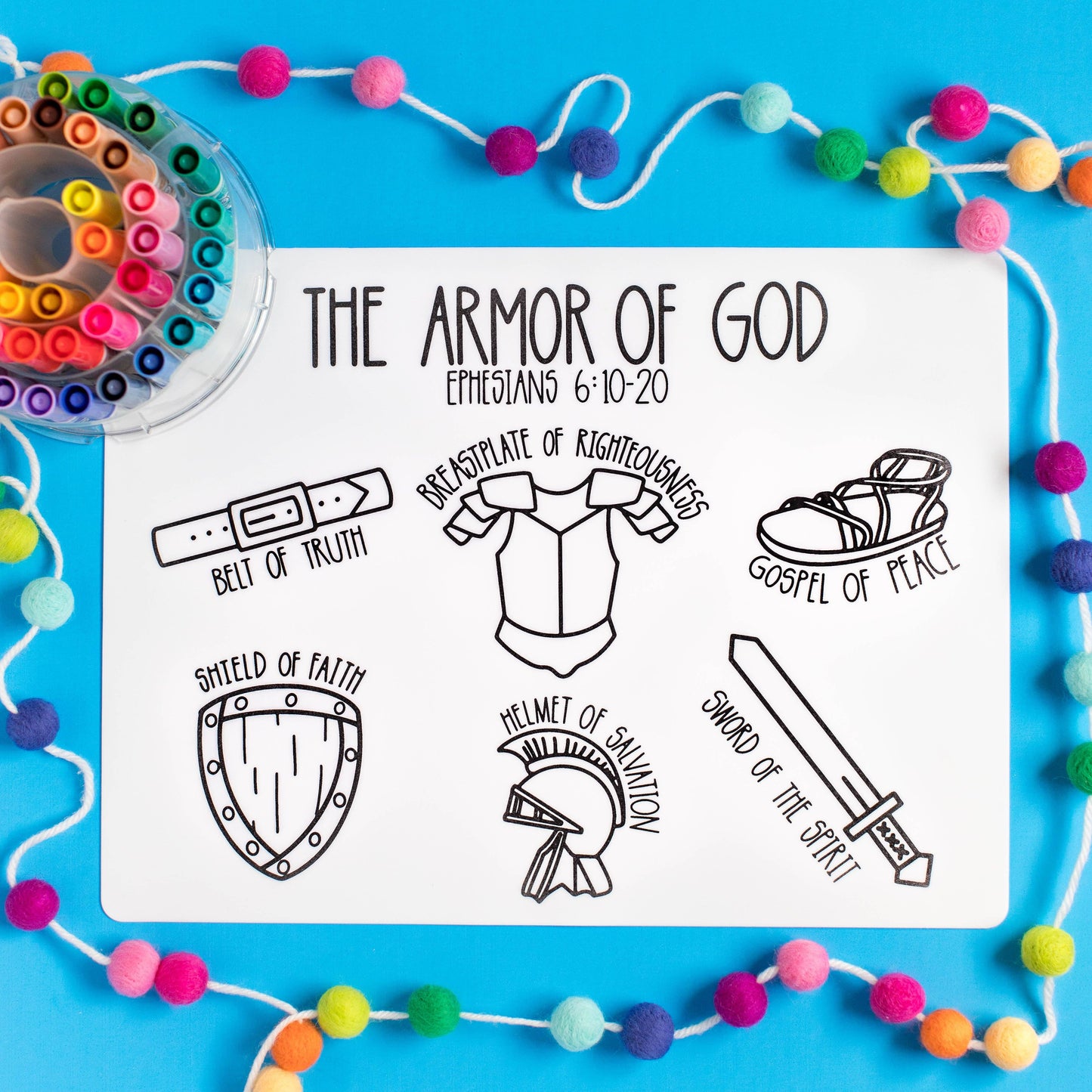 Armor of God Coloring Mat