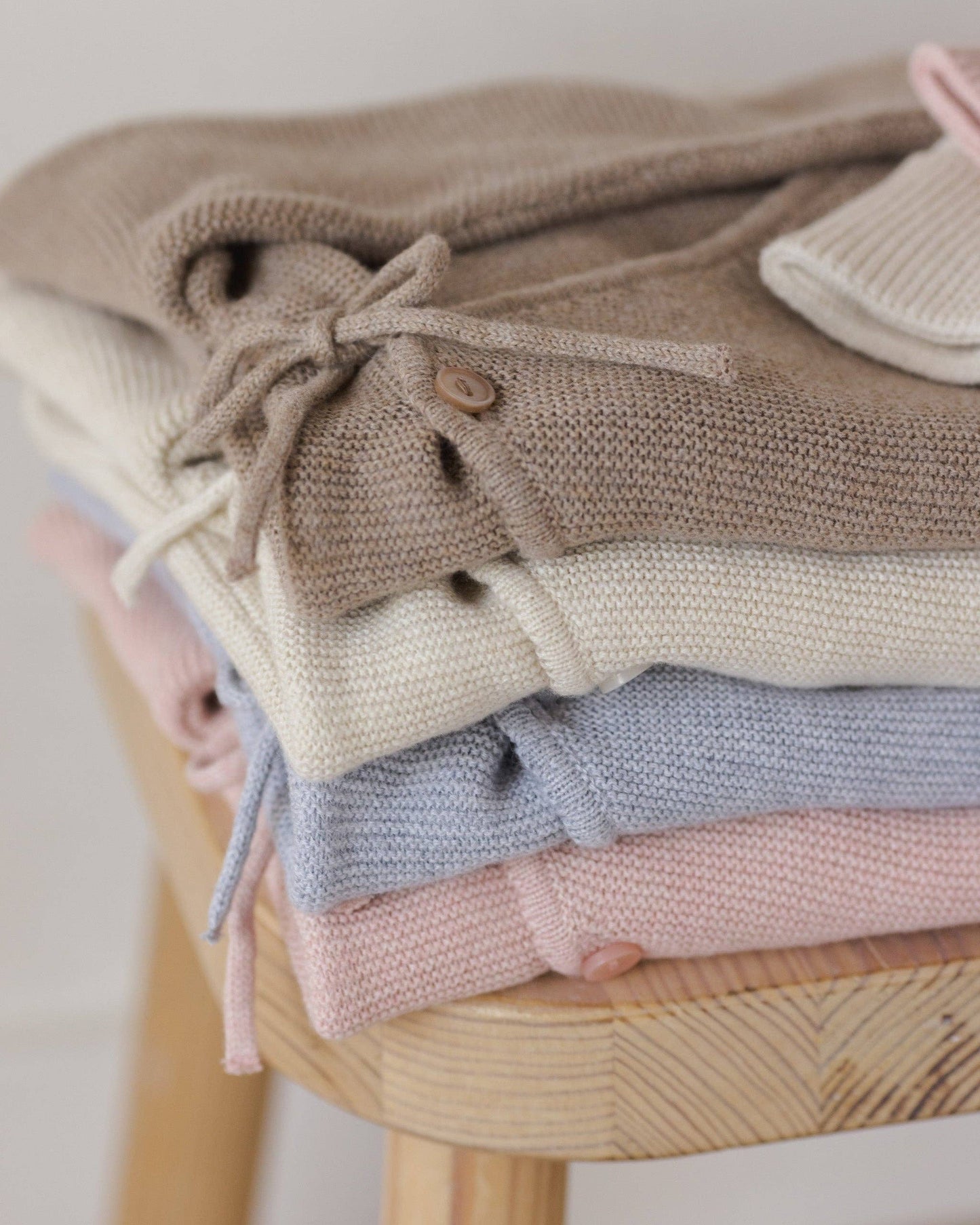 Wrap Knit Footie || Heathered Natural