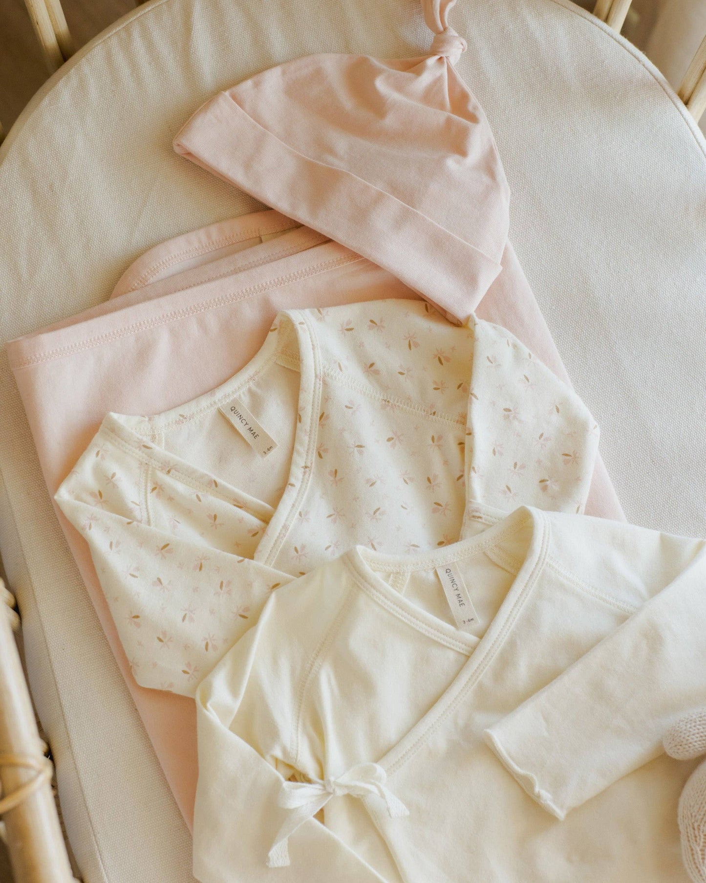 Wrap Top + Footed Pant Set || Ivory