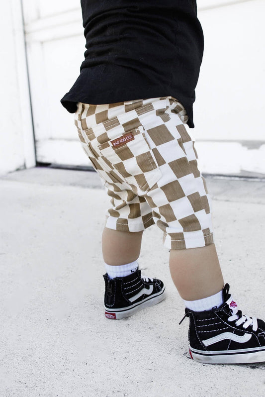 DENIM SHORTS - CHECKERS