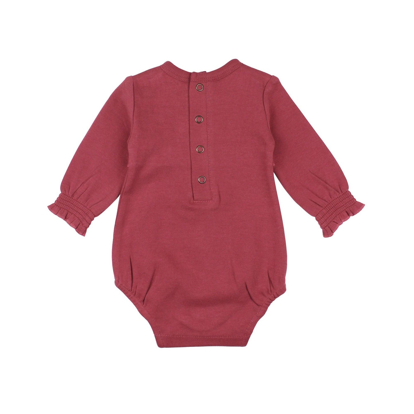 Organic Smocked Chest Bodysuit in Appleberry