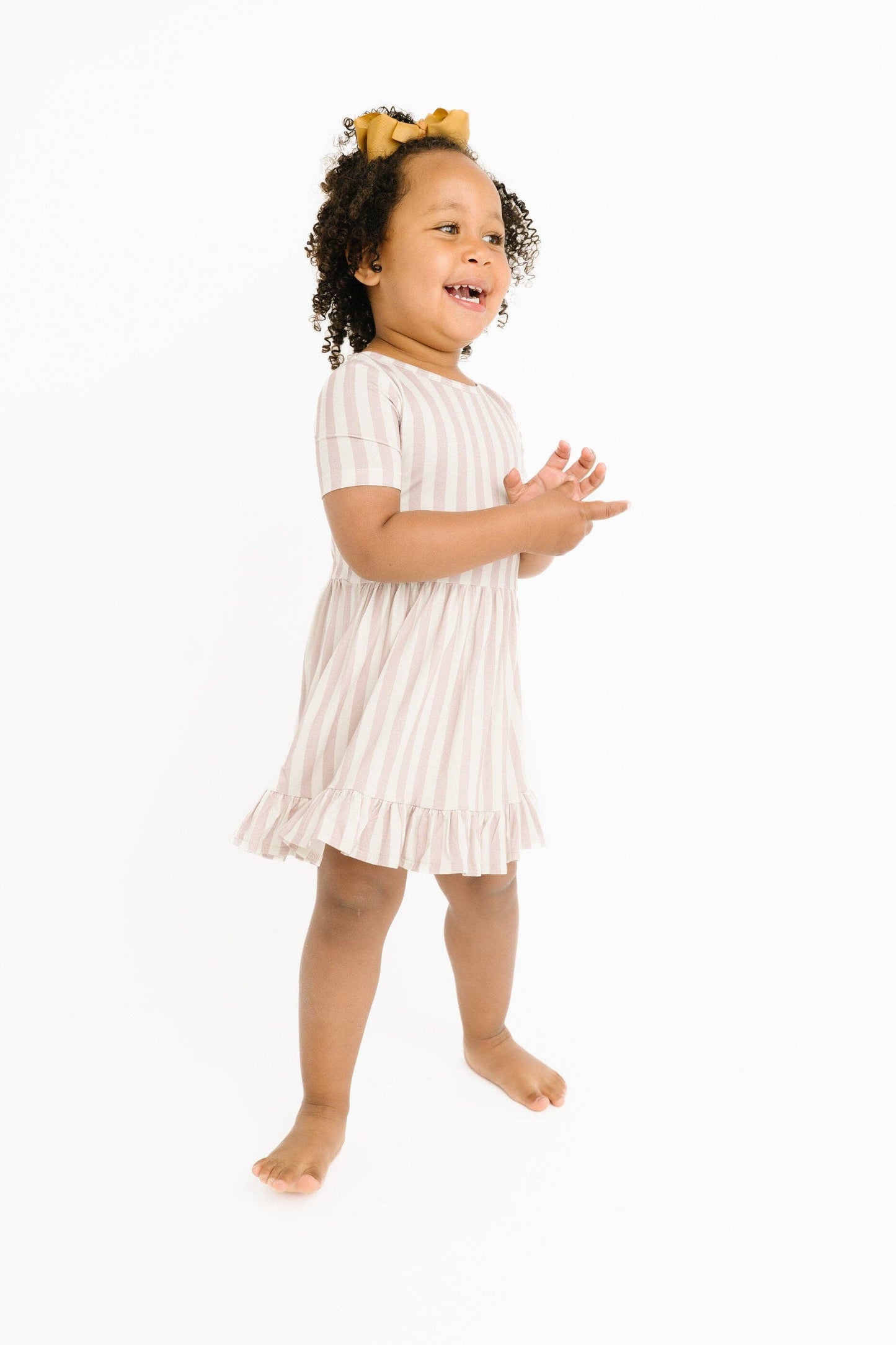 Blush Stripe Short Sleeve Bamboo Dress