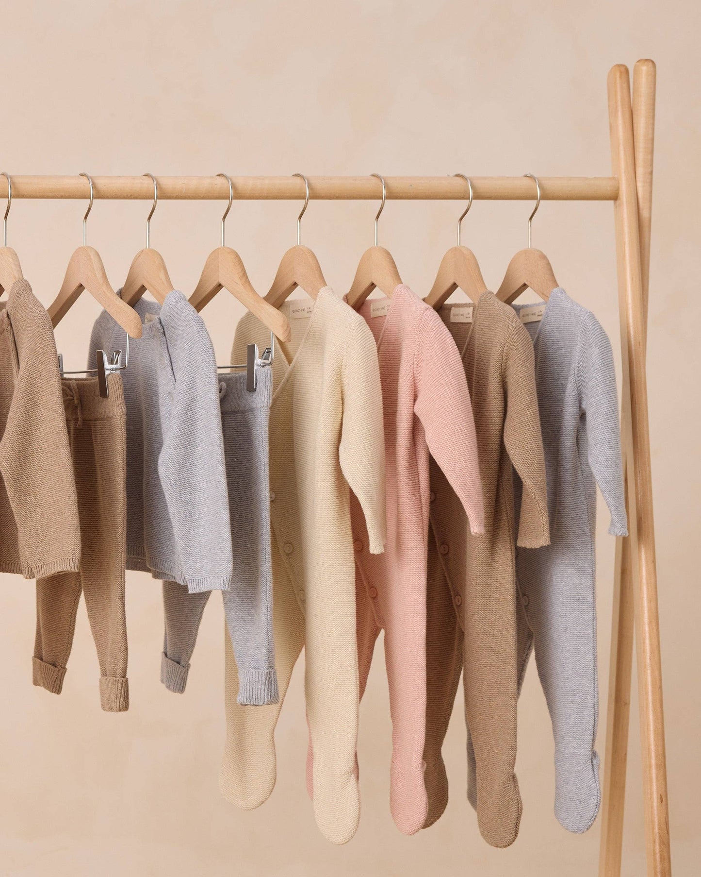 Wrap Knit Footie || Heathered Natural