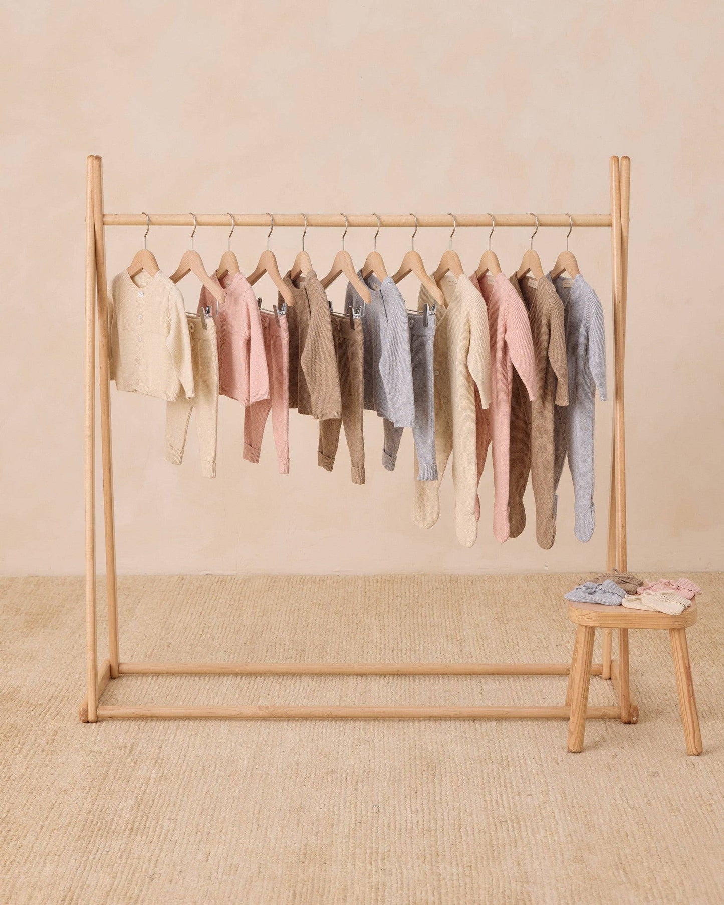 Wrap Knit Footie || Heathered Natural