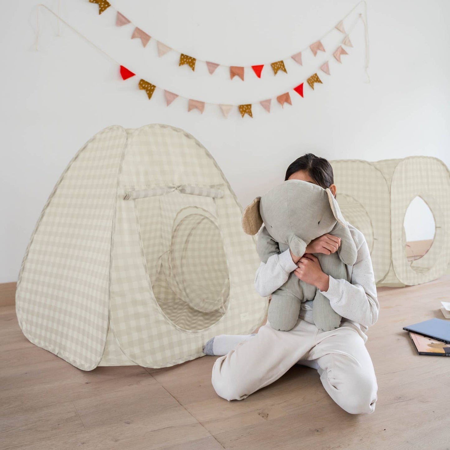 Kids 3-in-1 Play Tent & Tunnel Set with Recycled Fabric