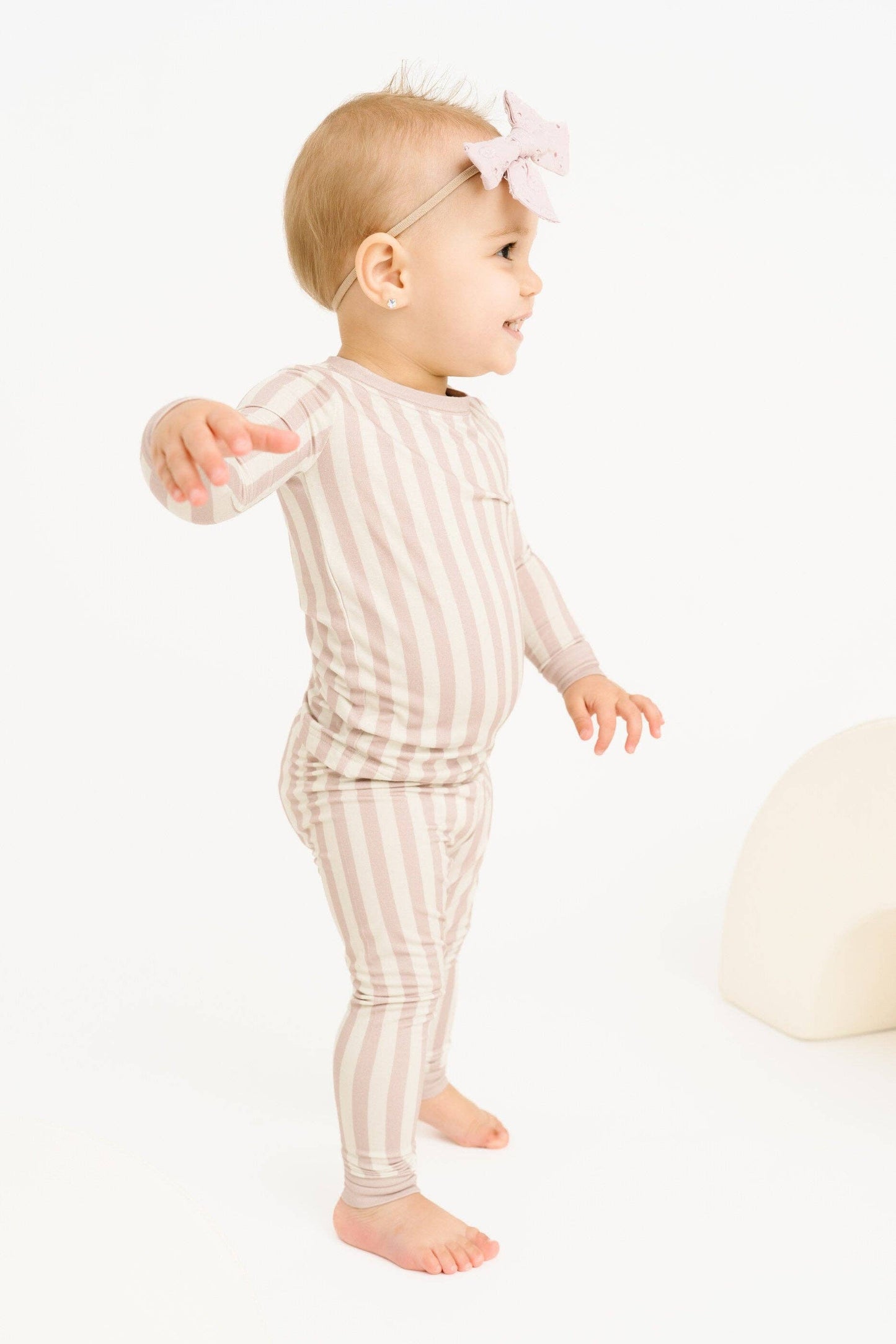 Blush Stripe Bamboo Set