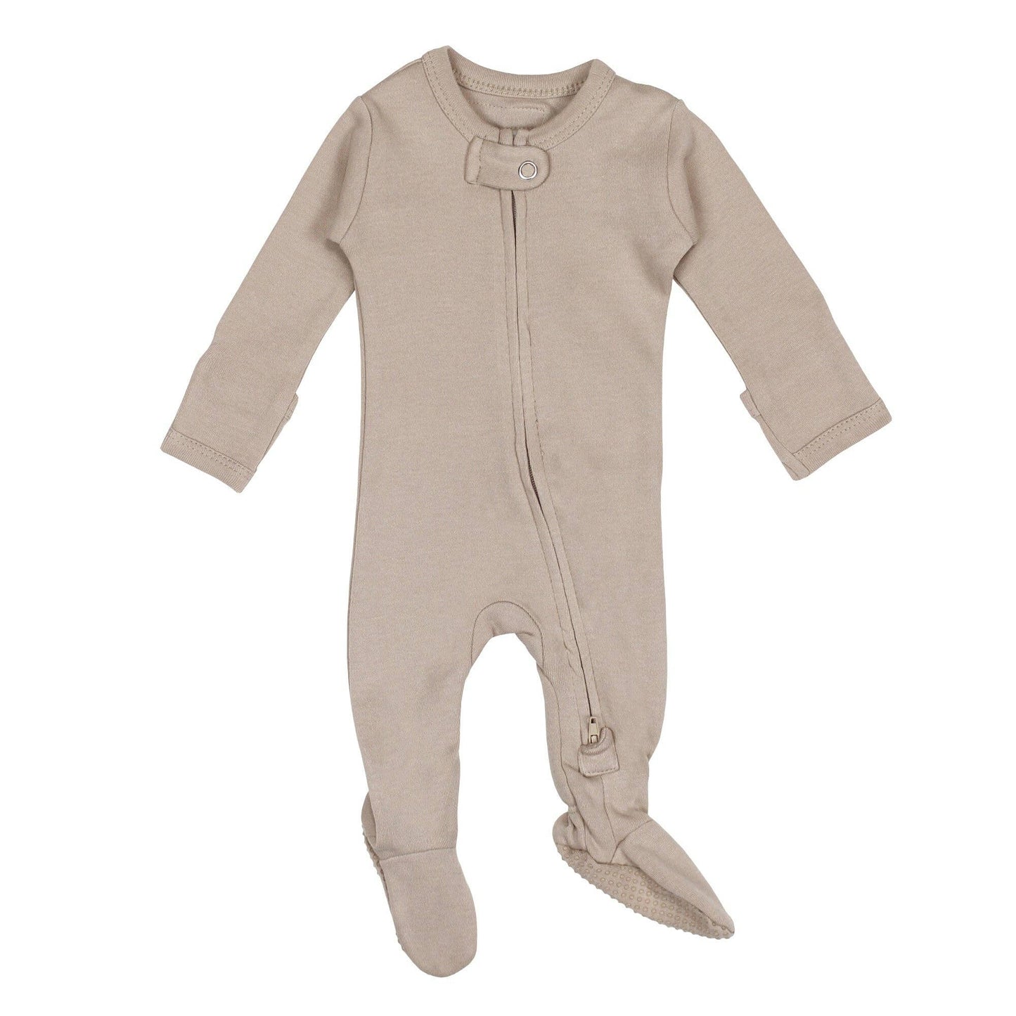 Organic 2-Way Zipper Footie in Oatmeal