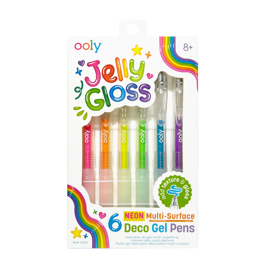 Jelly Gloss: Neon Multi-Surface Deco. Gel Pens (Set of 6)