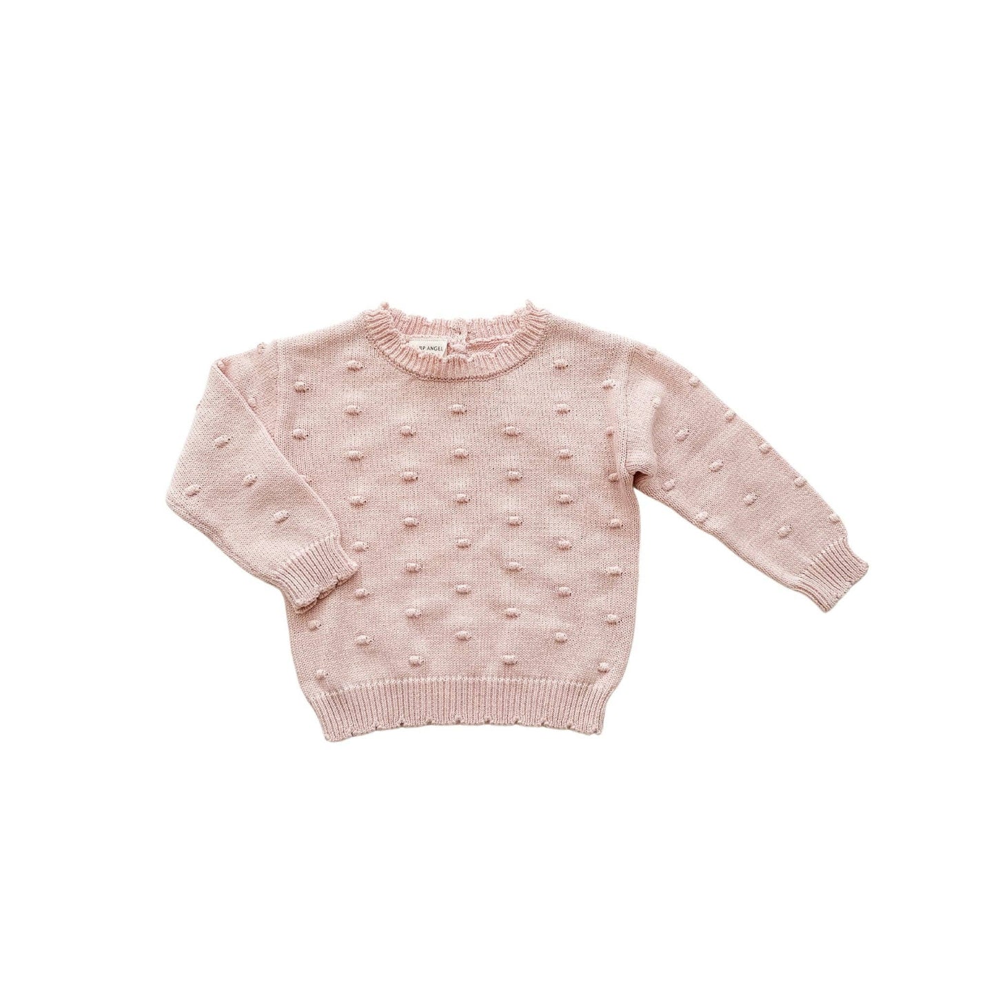 Organic Knit Sweater - Pink Pom