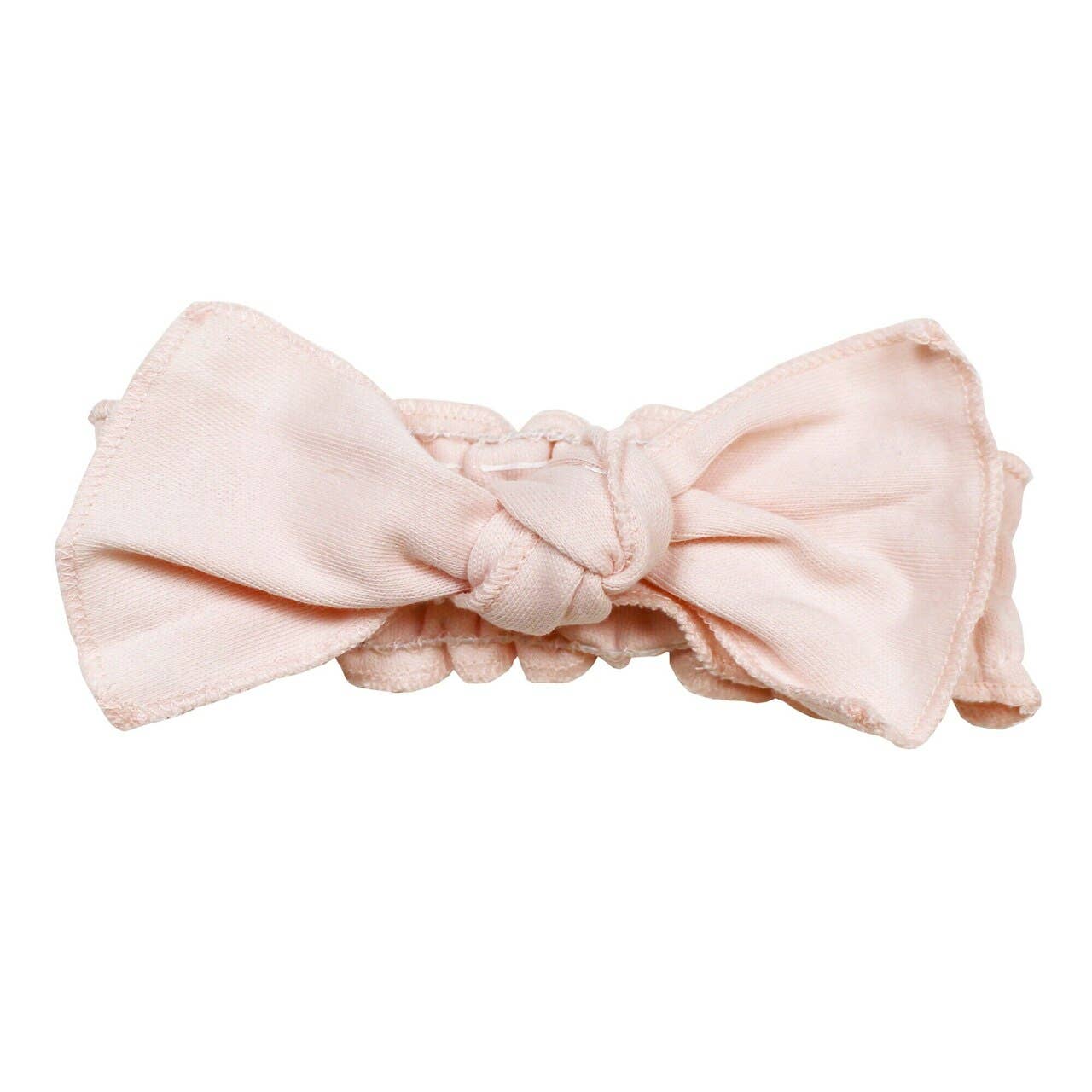 Organic Smocked Tie Headband in Blush