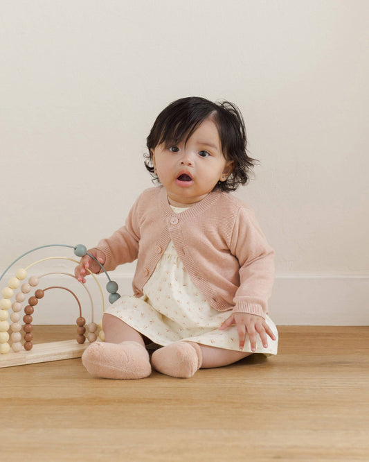 Knit Cardigan || Heathered Rose