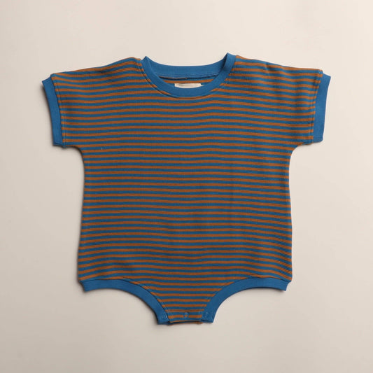 Ezra Romper in Vallarta Blue Stripe