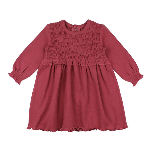 Kids' Organic Smocked Dress in Appleberry