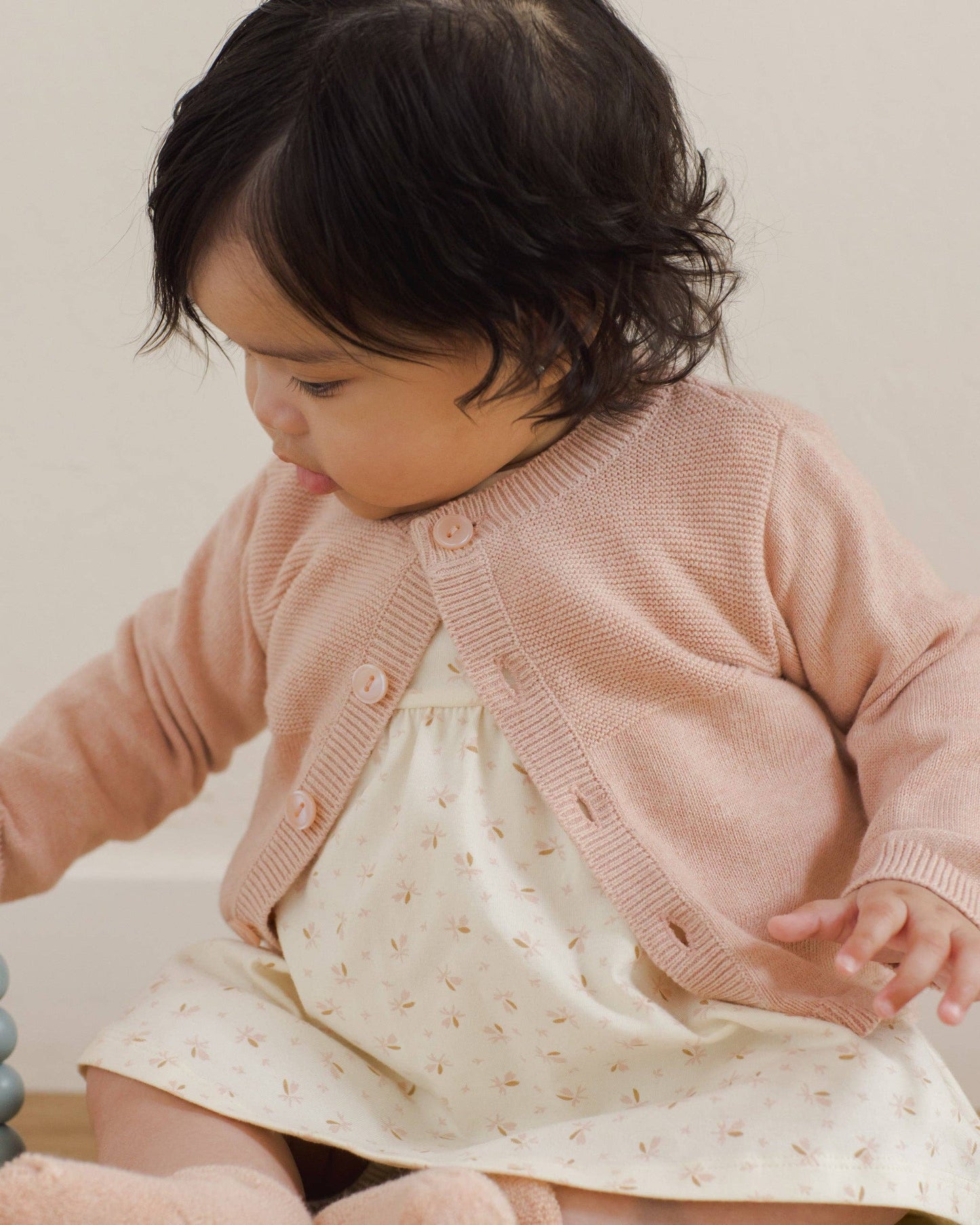 Knit Cardigan || Heathered Rose