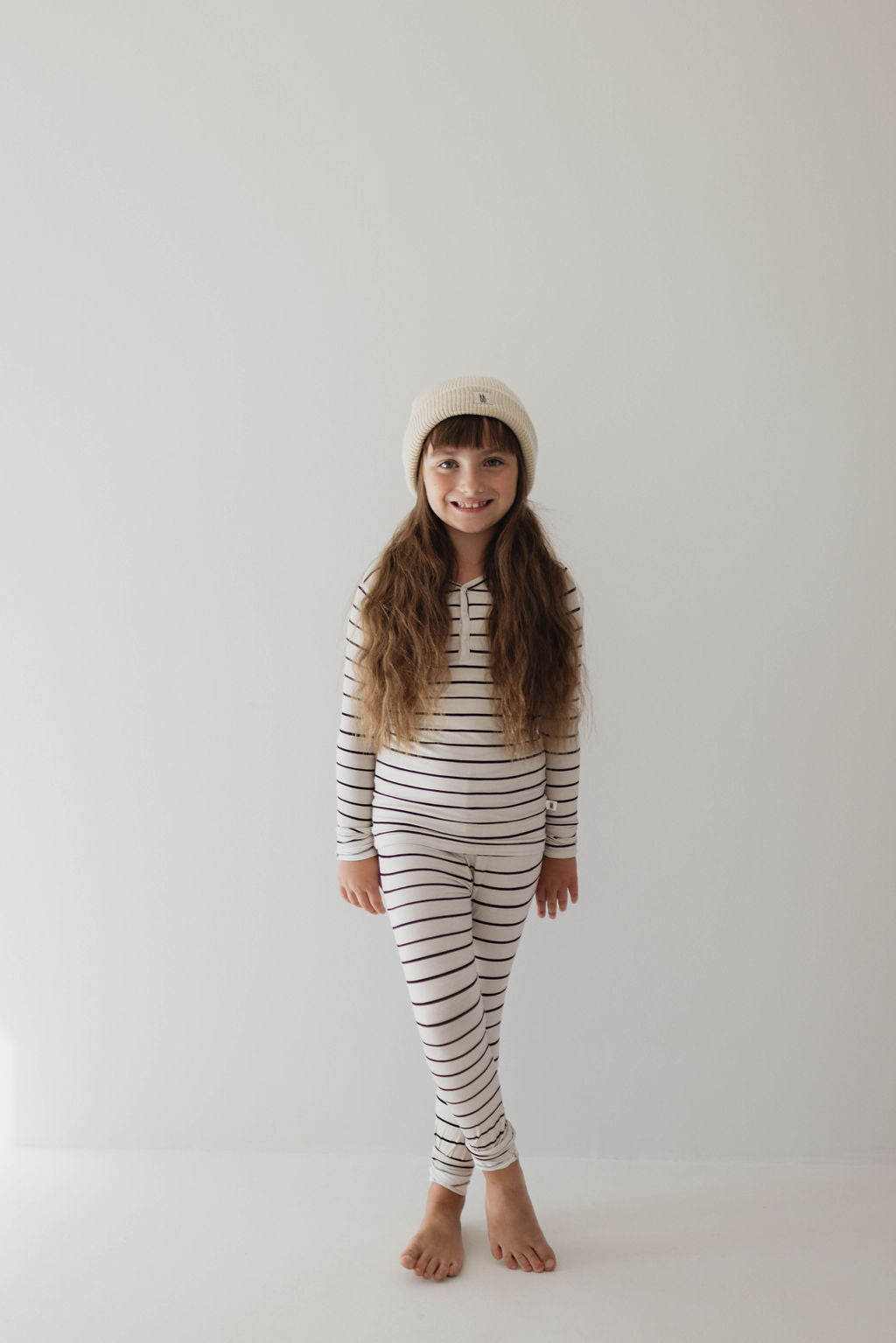 Bamboo Two Piece Pajama | Grey & Black Stripe