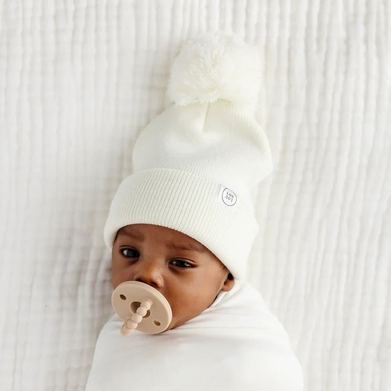 Lou Lou Beanie With Pom-Ivory