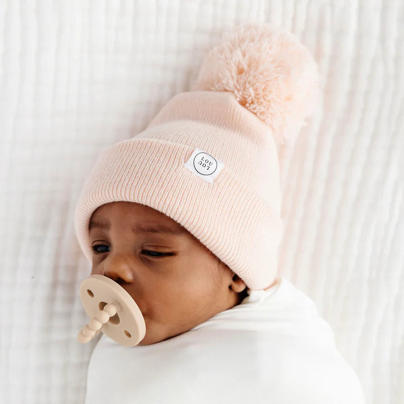 Lou Lou Beanie w/ Pom - Blush Pink