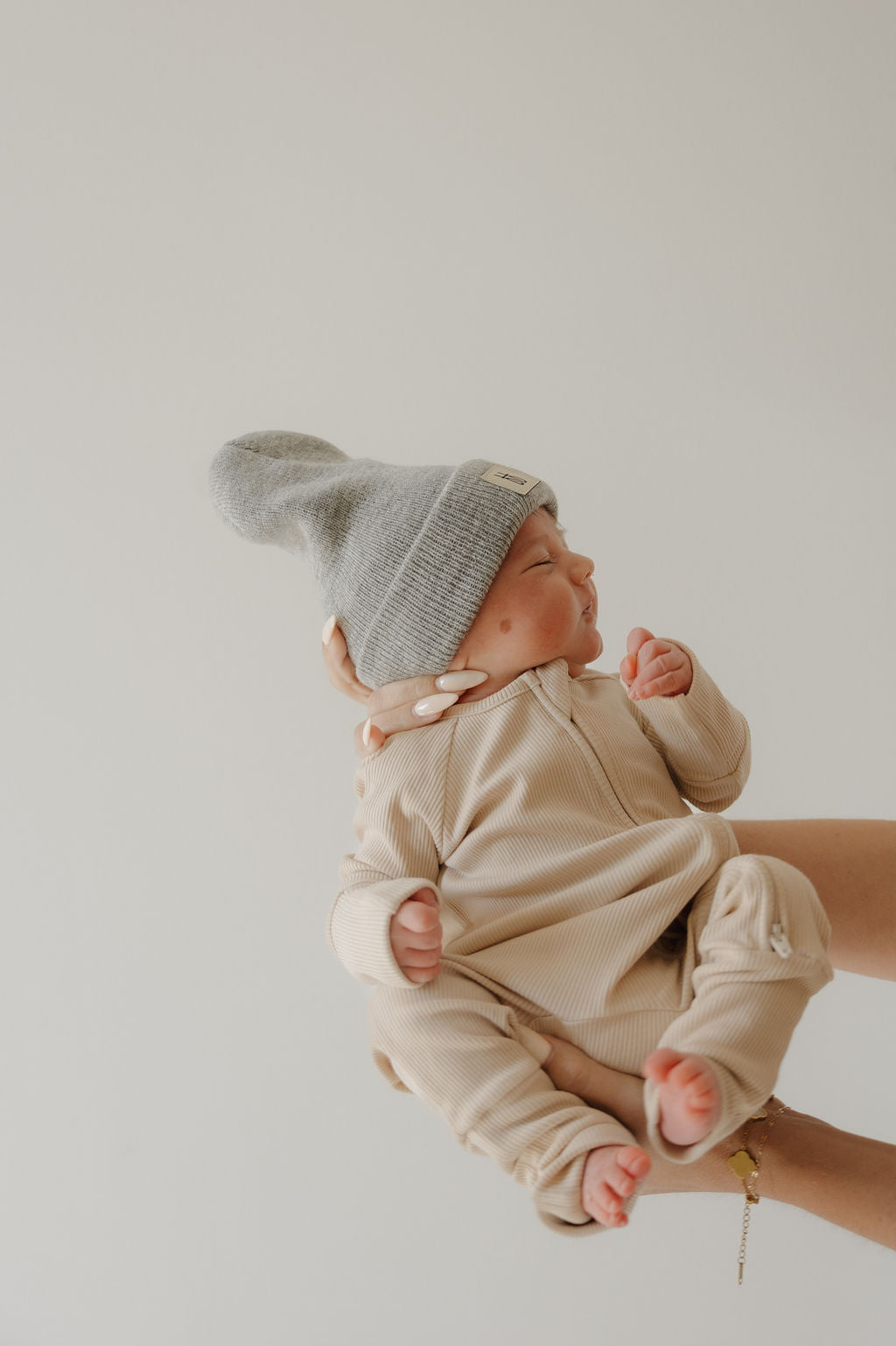 Bamboo Zip Pajamas | Ribbed Cream