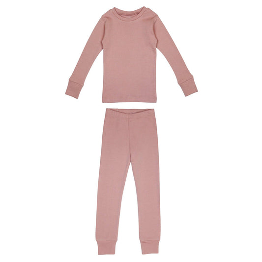 Kids' Organic L-Sleeve PJ Set in Mauve