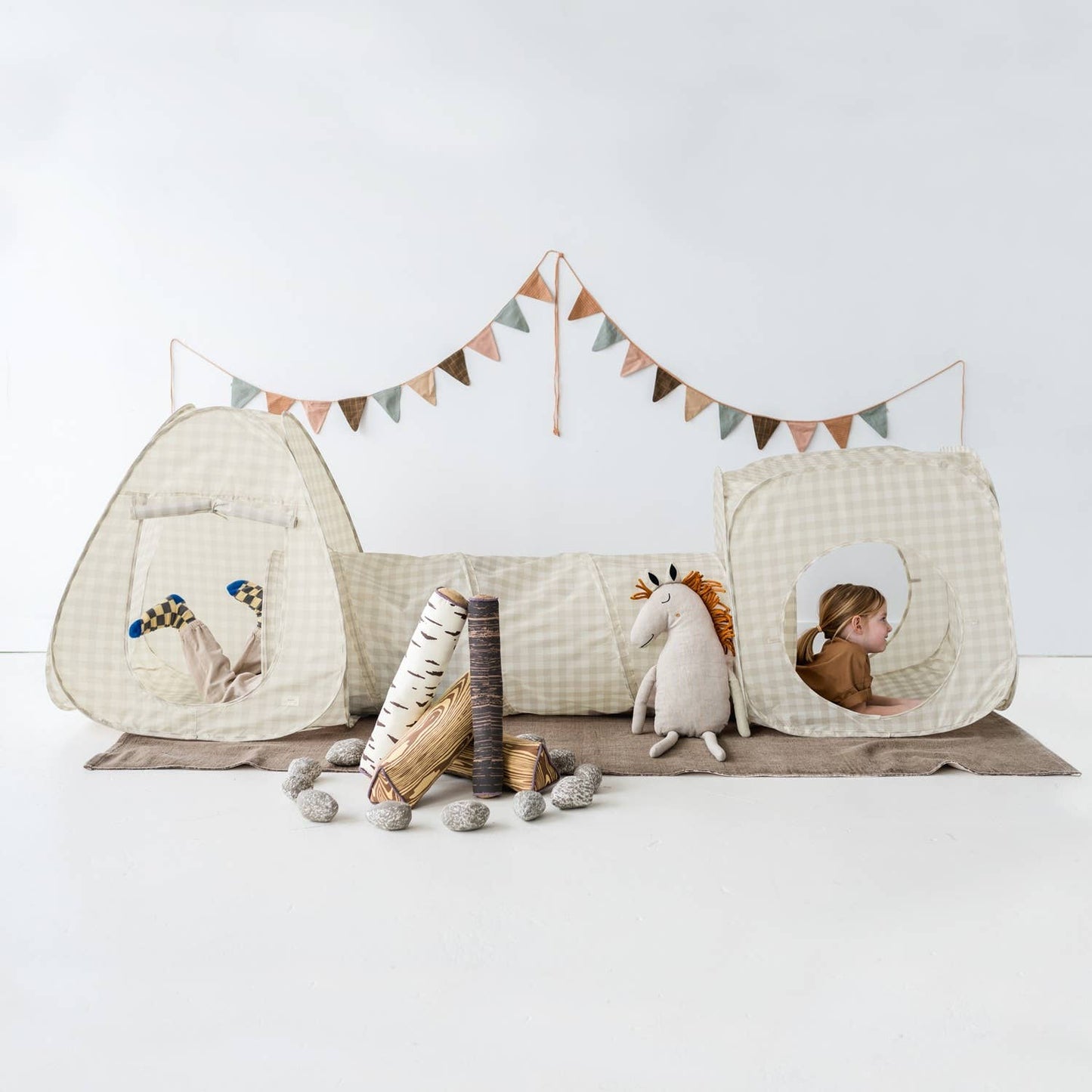 Kids 3-in-1 Play Tent & Tunnel Set with Recycled Fabric