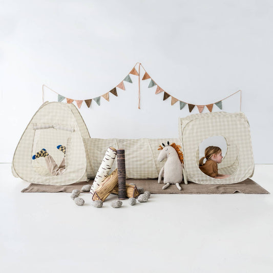 Kids 3-in-1 Play Tent & Tunnel Set with Recycled Fabric
