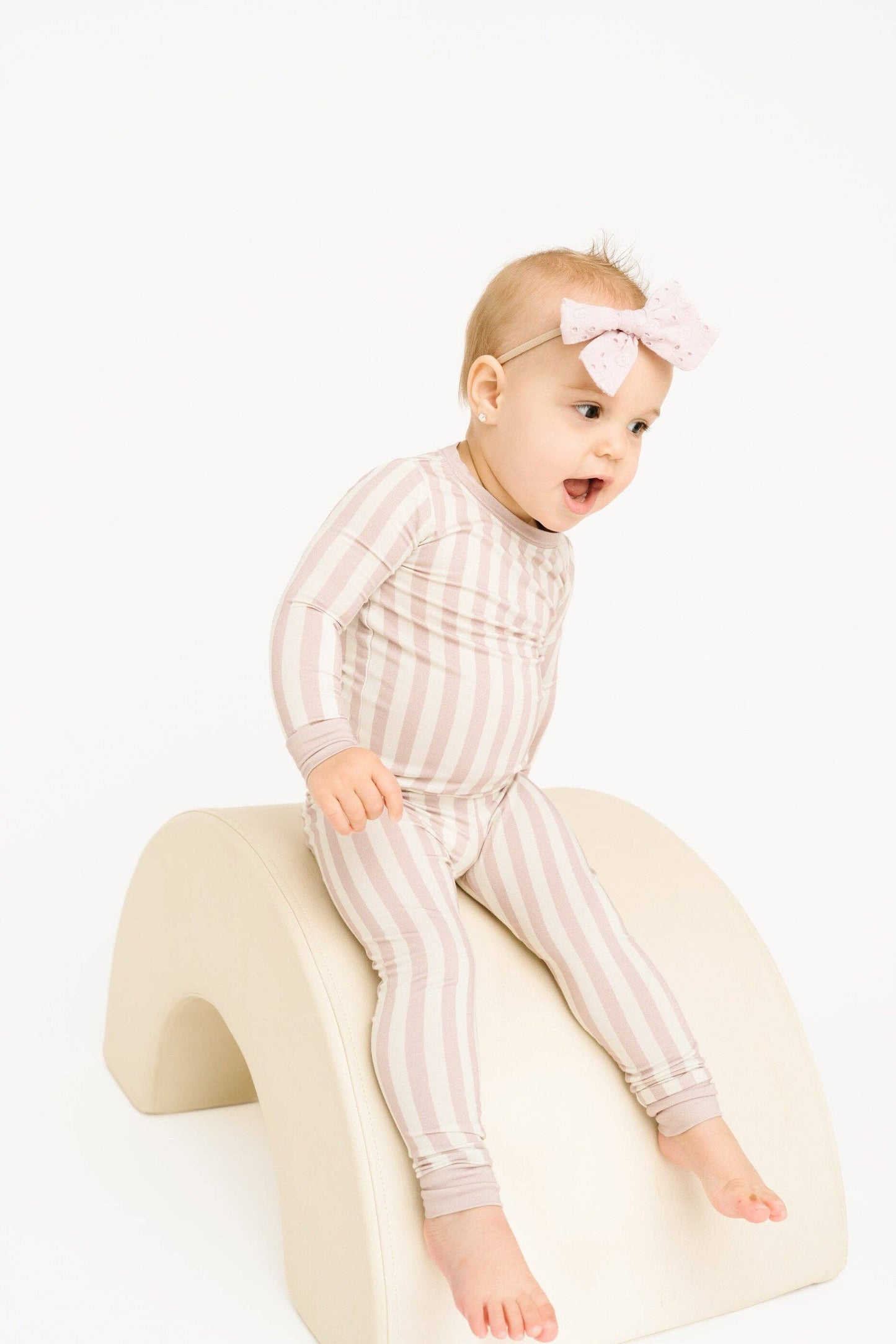 Blush Stripe Bamboo Set