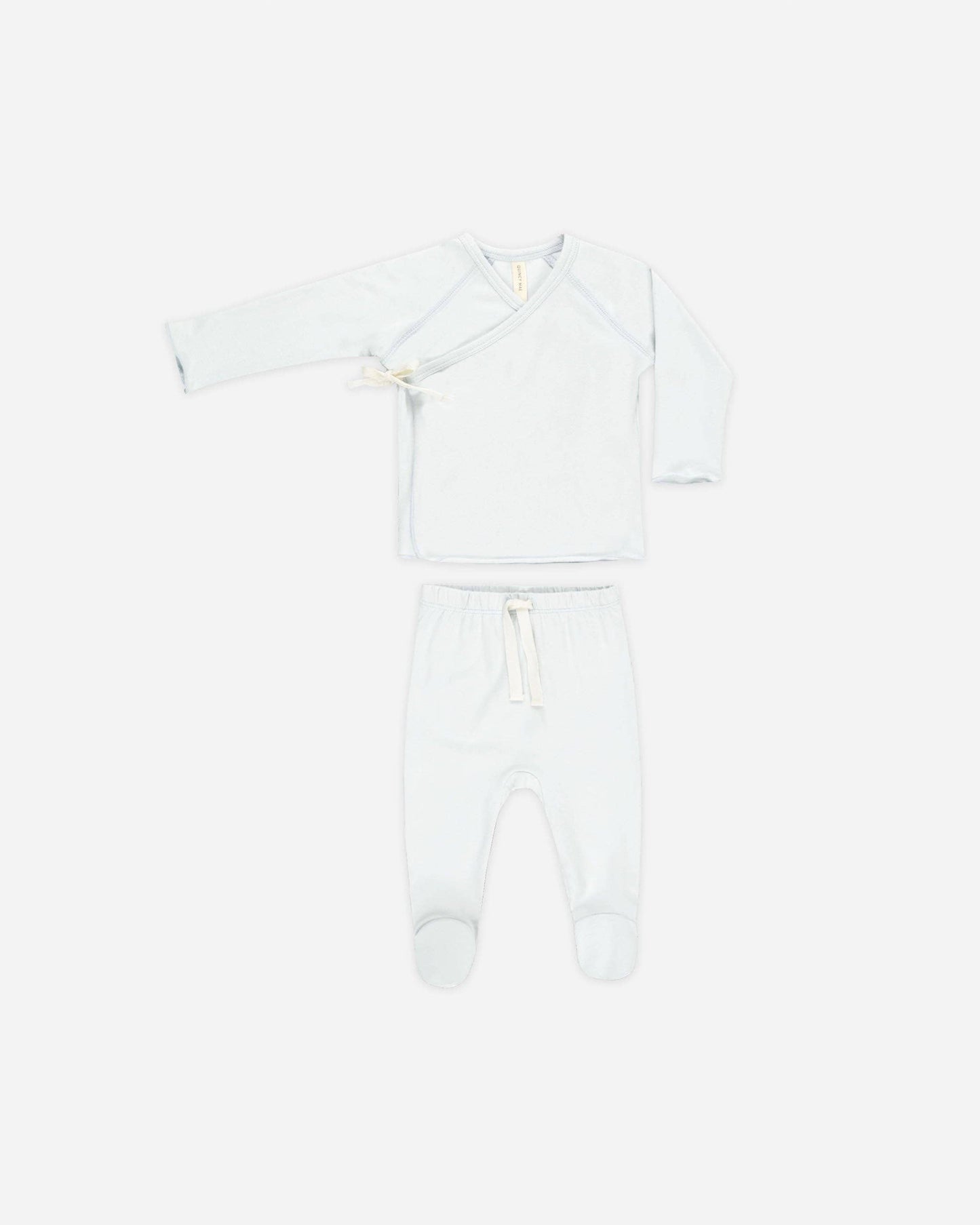 Wrap Top + Footed Pant Set || Fog