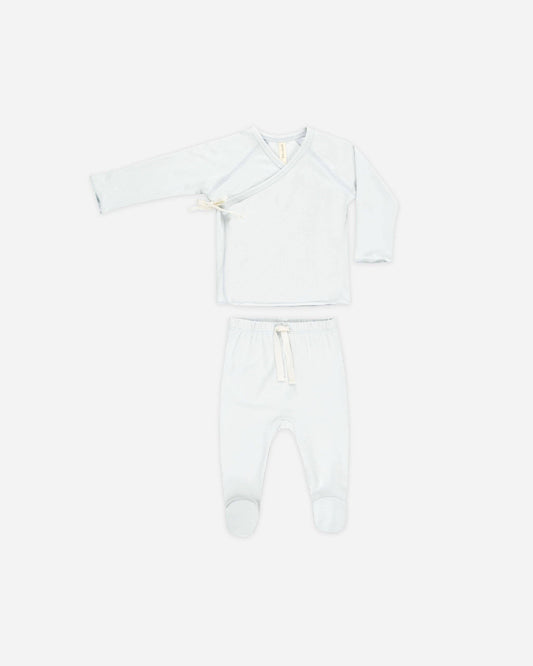 Wrap Top + Footed Pant Set || Fog