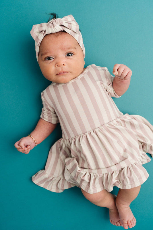 Blush Stripe Bodysuit Bamboo Dress