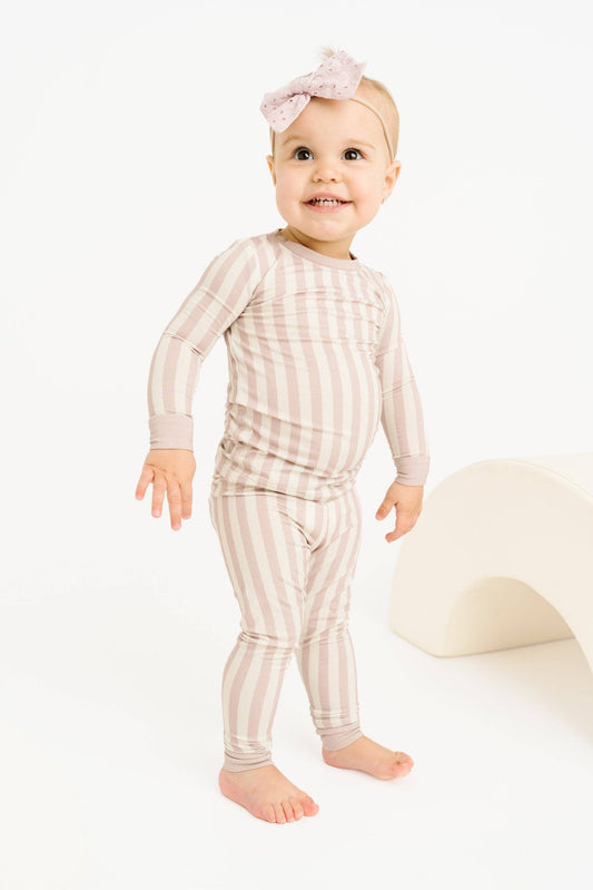 Blush Stripe Bamboo Set