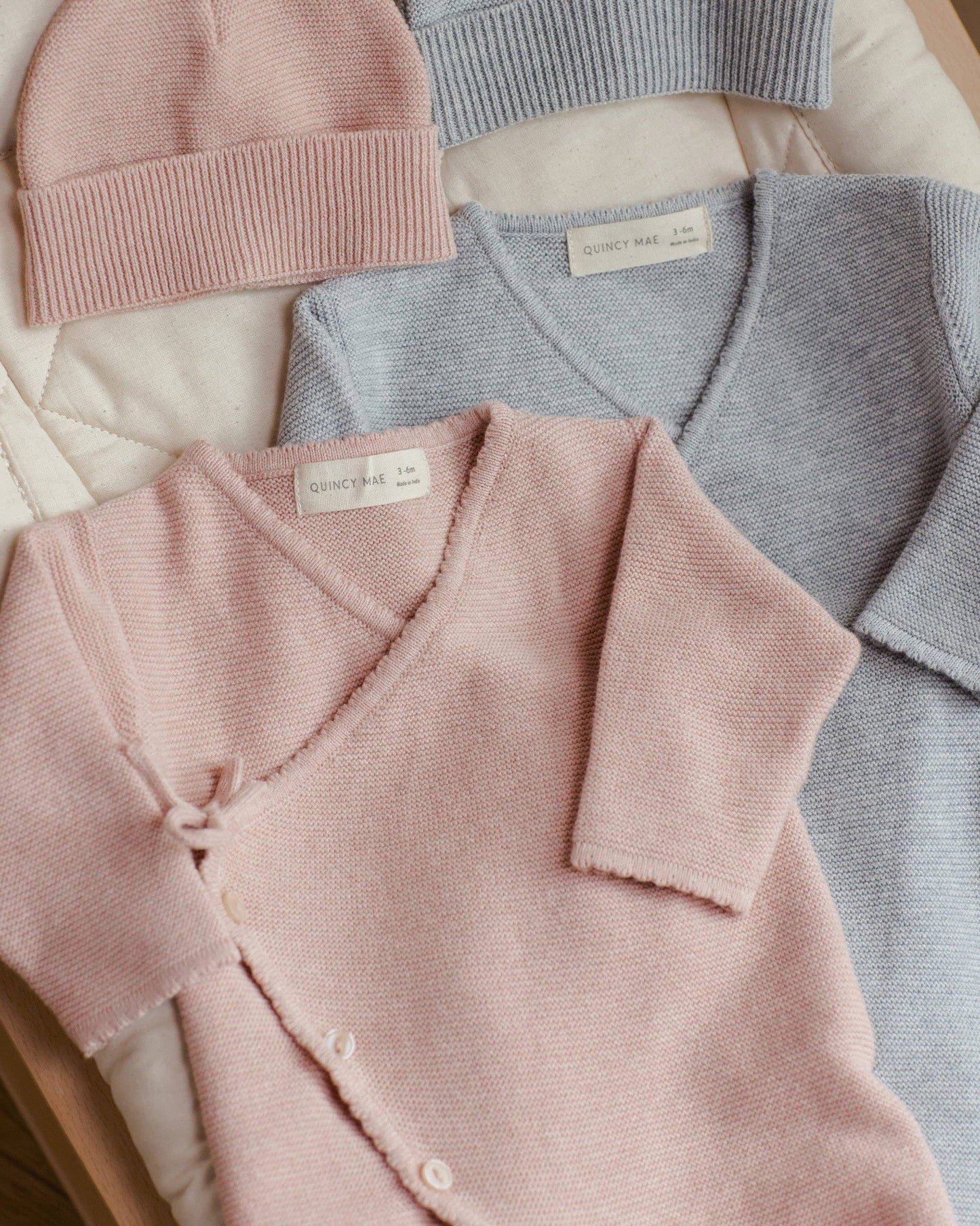 Wrap Knit Footie || Heathered Rose