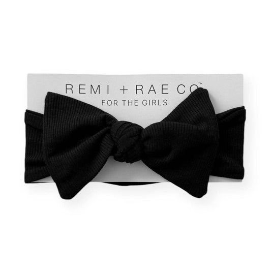 BAMBOO RIBBED BOW - BLACK