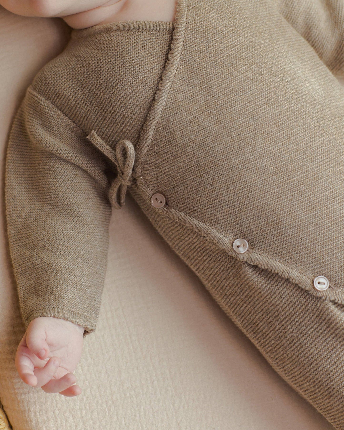Wrap Knit Footie || Heathered Mocha